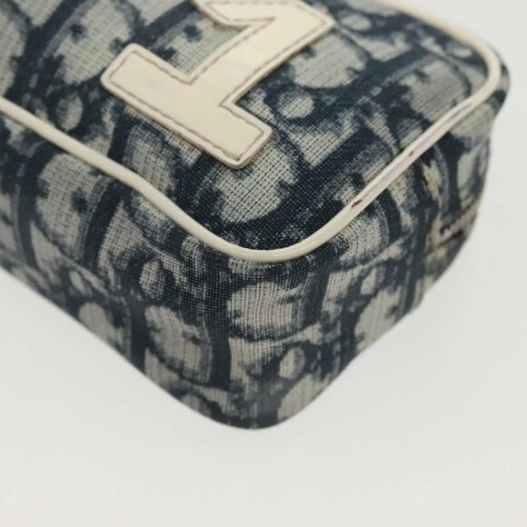 Christian Dior Trotter Canvas Pouch PVC Navy Silver Auth bs28793 - Picture 3 of 16